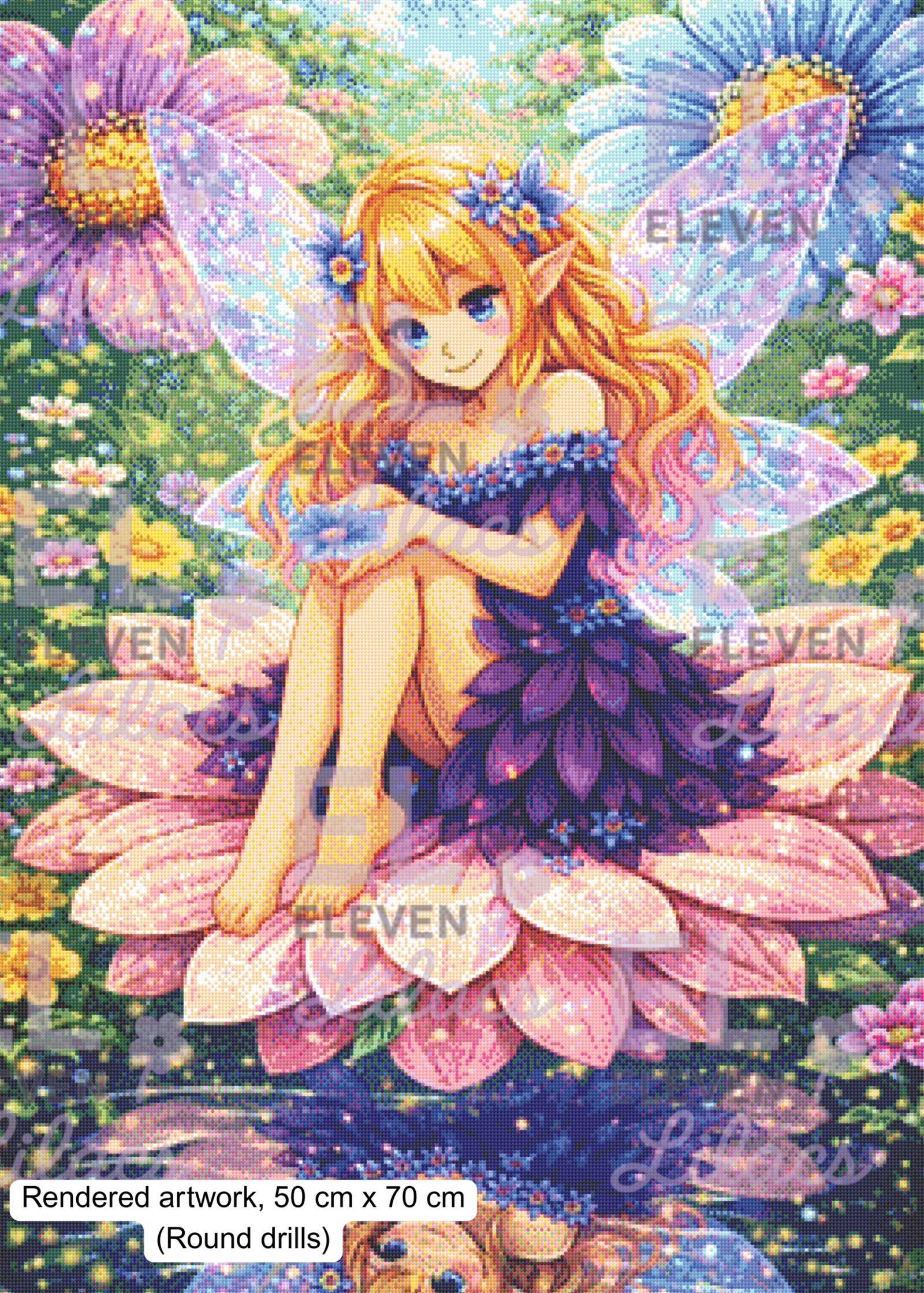 Lunaria Garden Fairy Diamond Painting Kit, Magical Flower Art, Enchanted Fantasy Diamond Art 3 Lunaria Garden Fairy Diamond Painting Kit, round