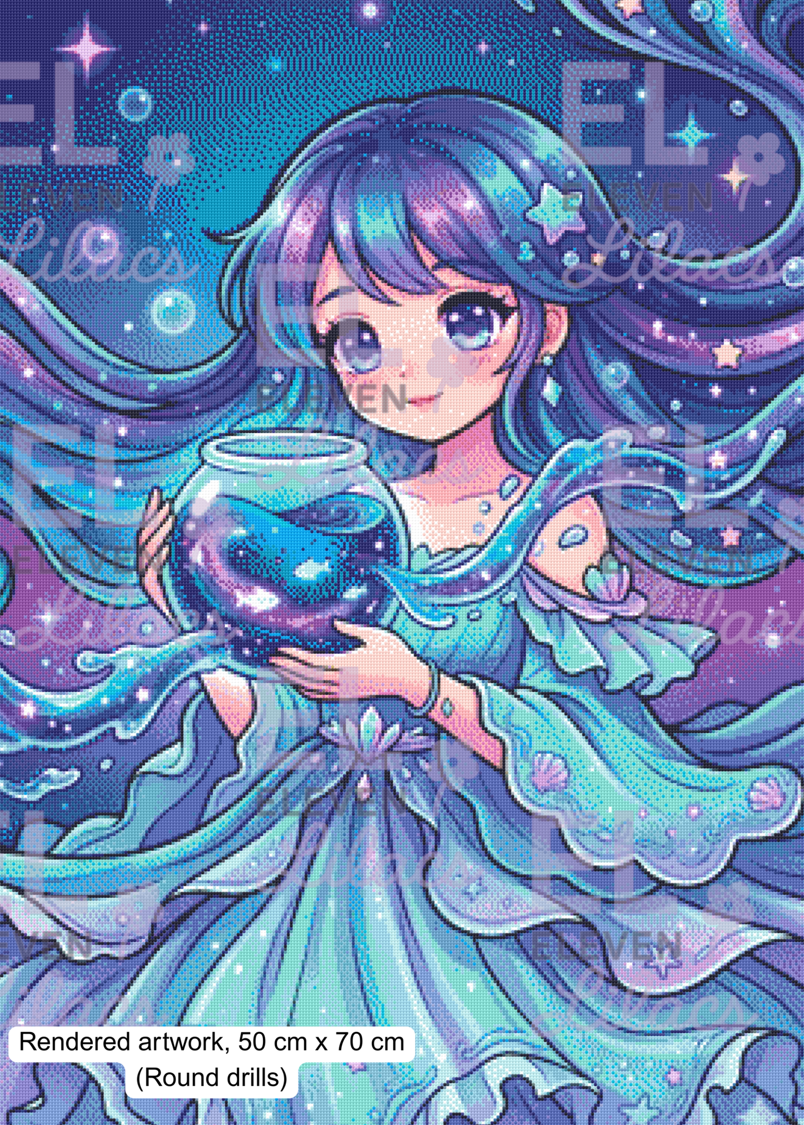 Marena Ocean Keeper Diamond Painting Kit, Fantasy Water Girl Art, Magical Sea 3 Marena Ocean Keeper Diamond Painting Kit round