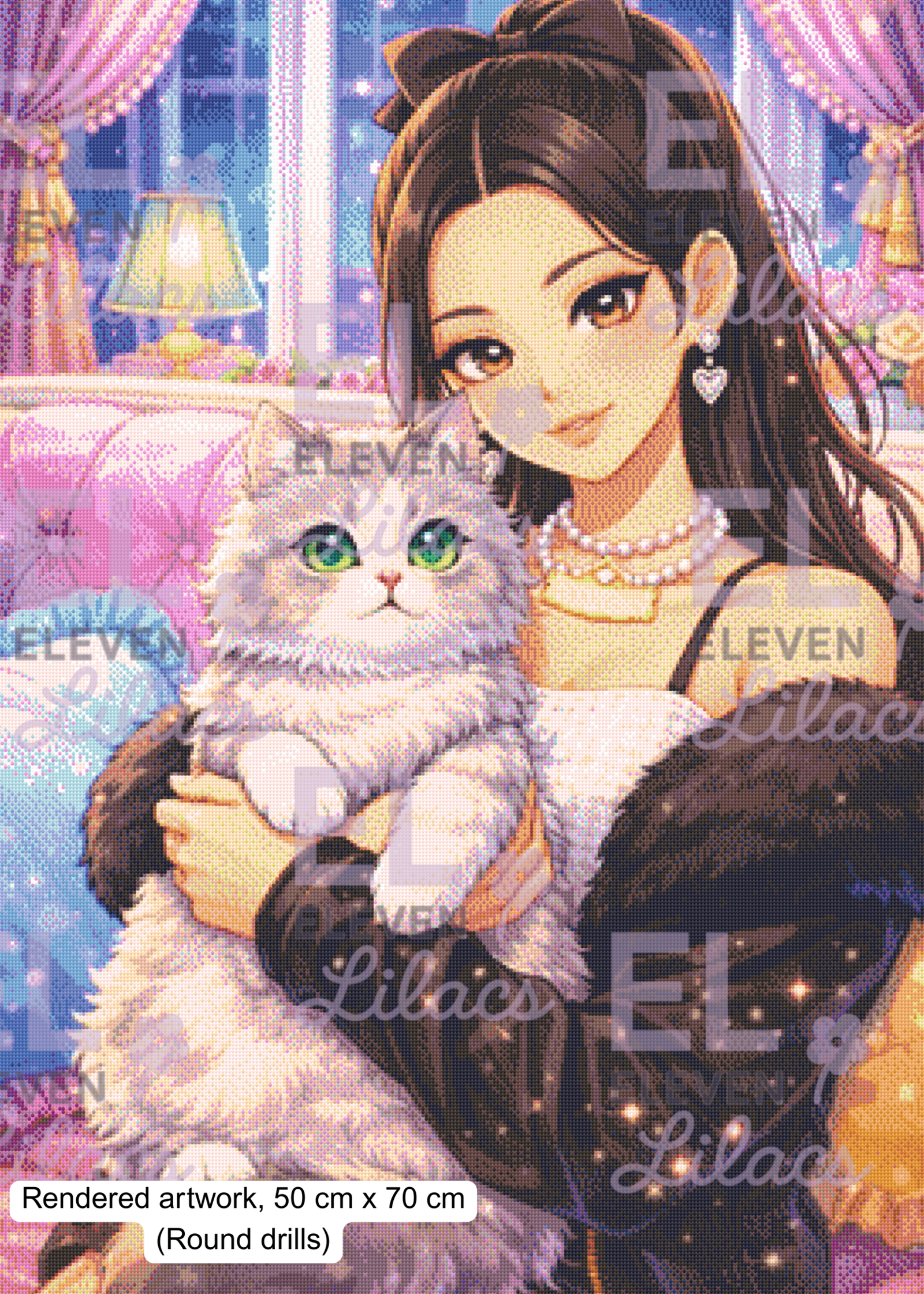 Sydney and Stripes Diamond Painting Kit, Cute Cat Diamond Art 3 Sydney and Stripes Diamond Painting Kit round