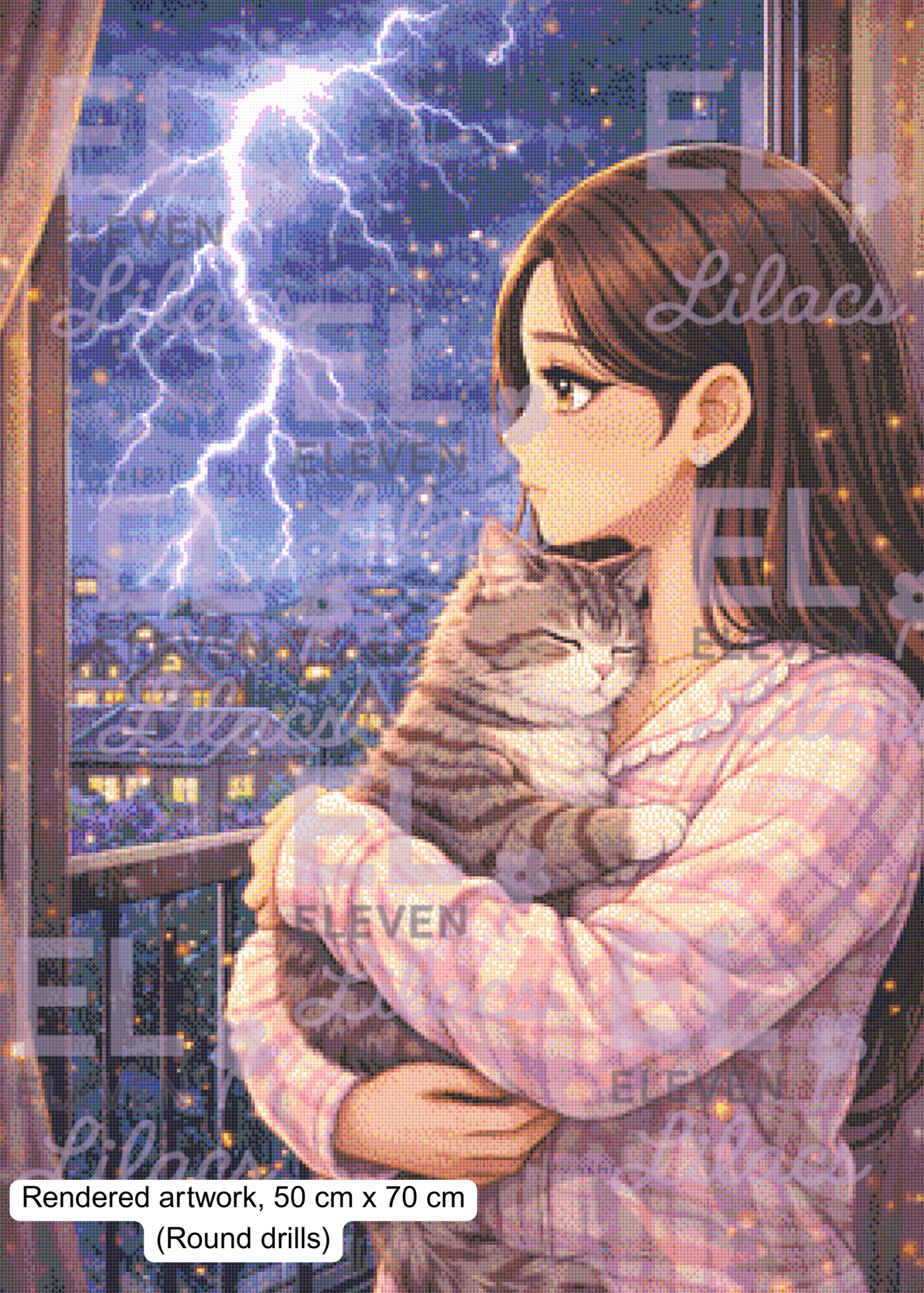 Stormy Night Diamond Painting Kit, Sydney and Stripes Cozy Diamond Art 3 Stormy Night Diamond Painting Kit round